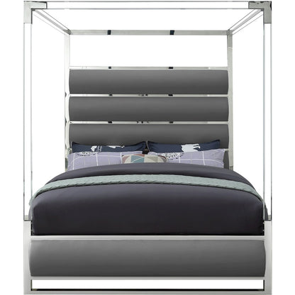 Encore Grey Vegan Leather Queen Bed