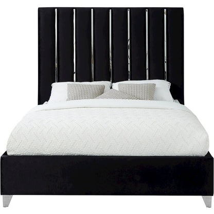 Enzo Black Velvet Full Bed