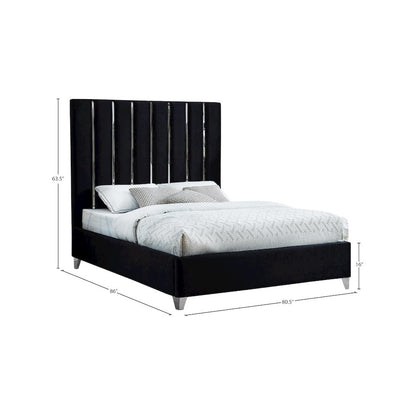 Enzo Black Velvet King Bed