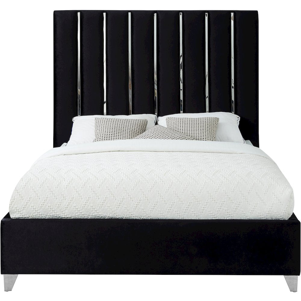 Enzo Black Velvet King Bed