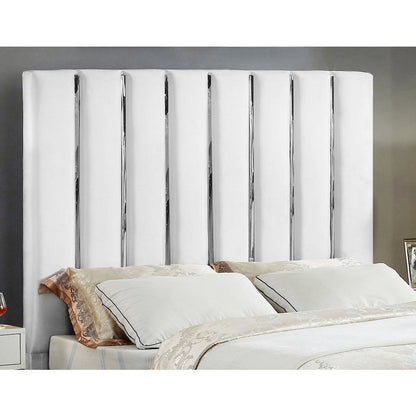 Enzo White Velvet Full Bed