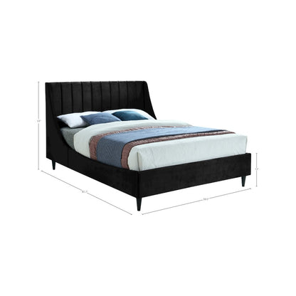 Eva Black Velvet Full Bed