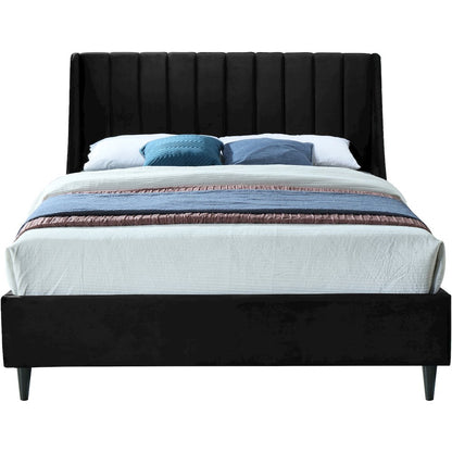 Eva Black Velvet Full Bed
