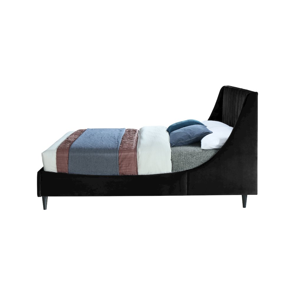 Eva Black Velvet Full Bed