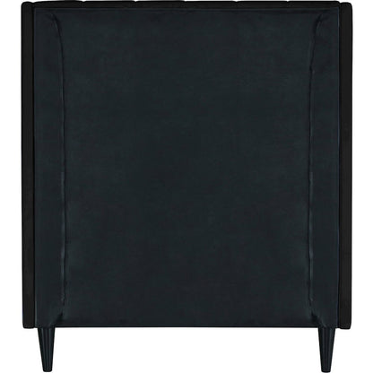 Eva Black Velvet Twin Bed