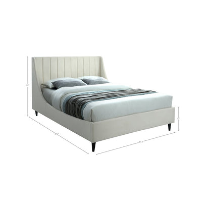 Eva Cream Velvet King Bed