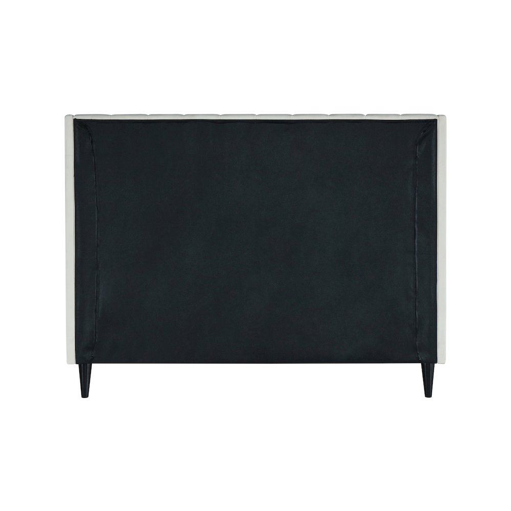 Eva Cream Velvet Queen Bed