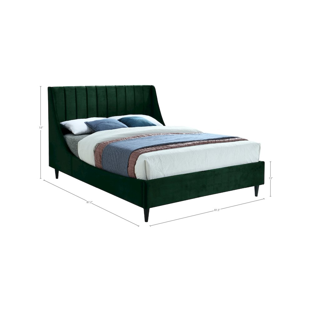 Eva Green Velvet King Bed