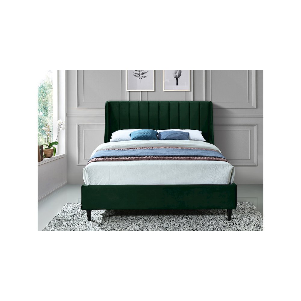 Eva Green Velvet King Bed