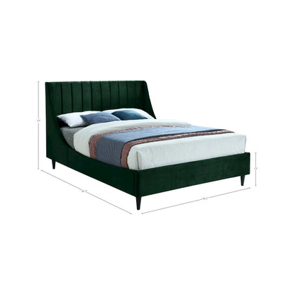 Eva Green Velvet Queen Bed