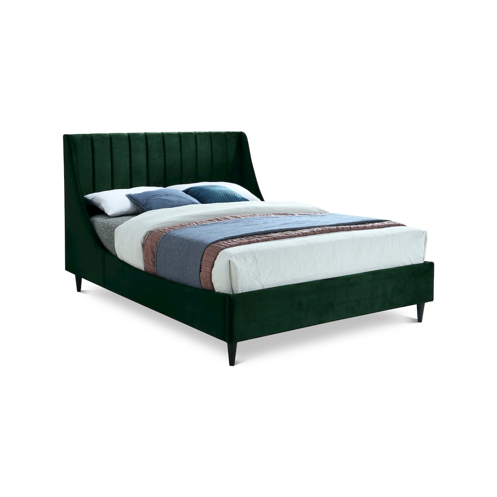 Eva Green Velvet Queen Bed