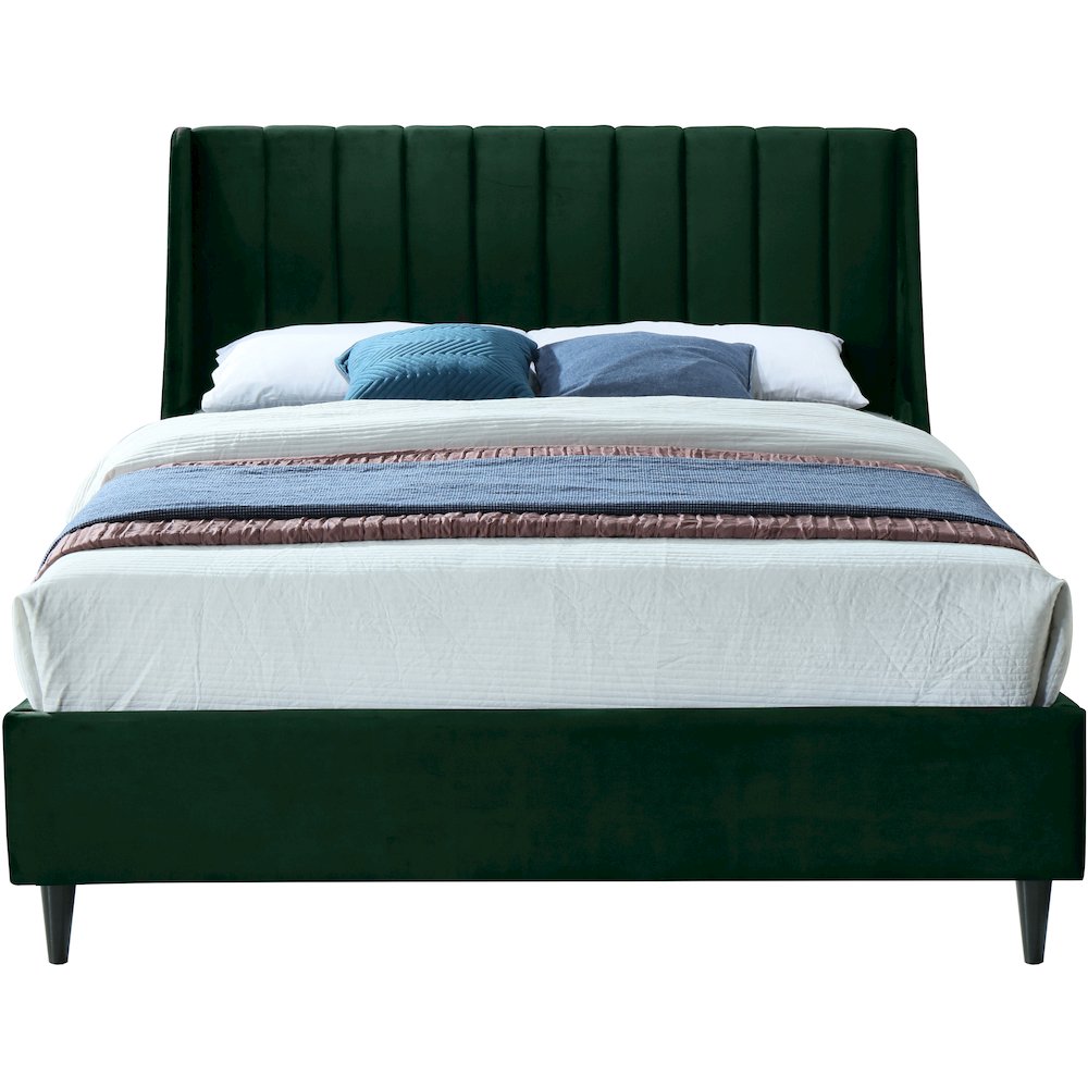 Eva Green Velvet Queen Bed