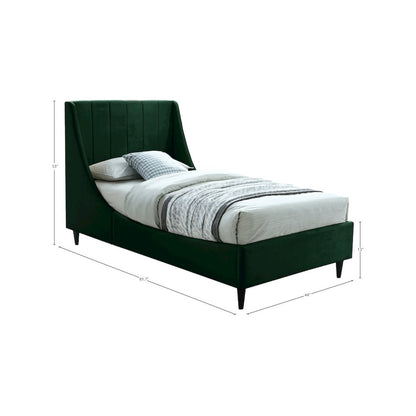 Eva Green Velvet Twin Bed