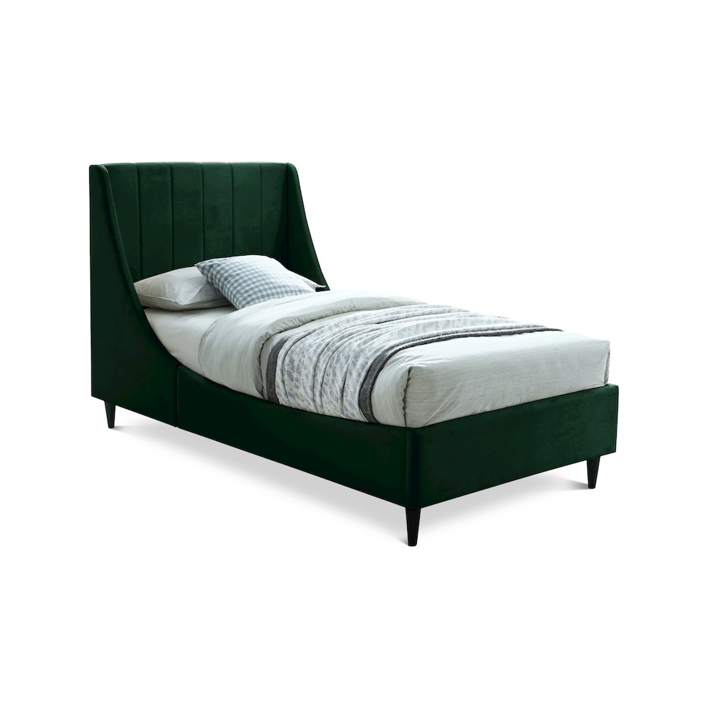 Eva Green Velvet Twin Bed