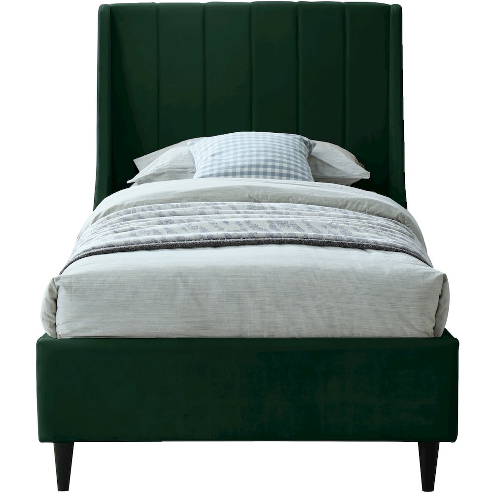 Eva Green Velvet Twin Bed