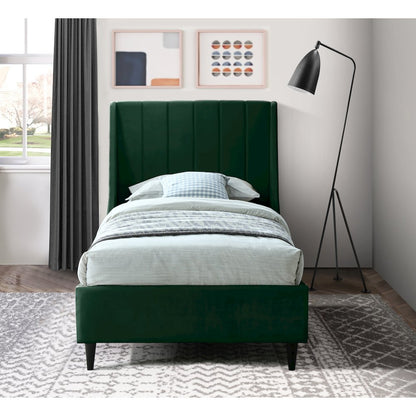 Eva Green Velvet Twin Bed