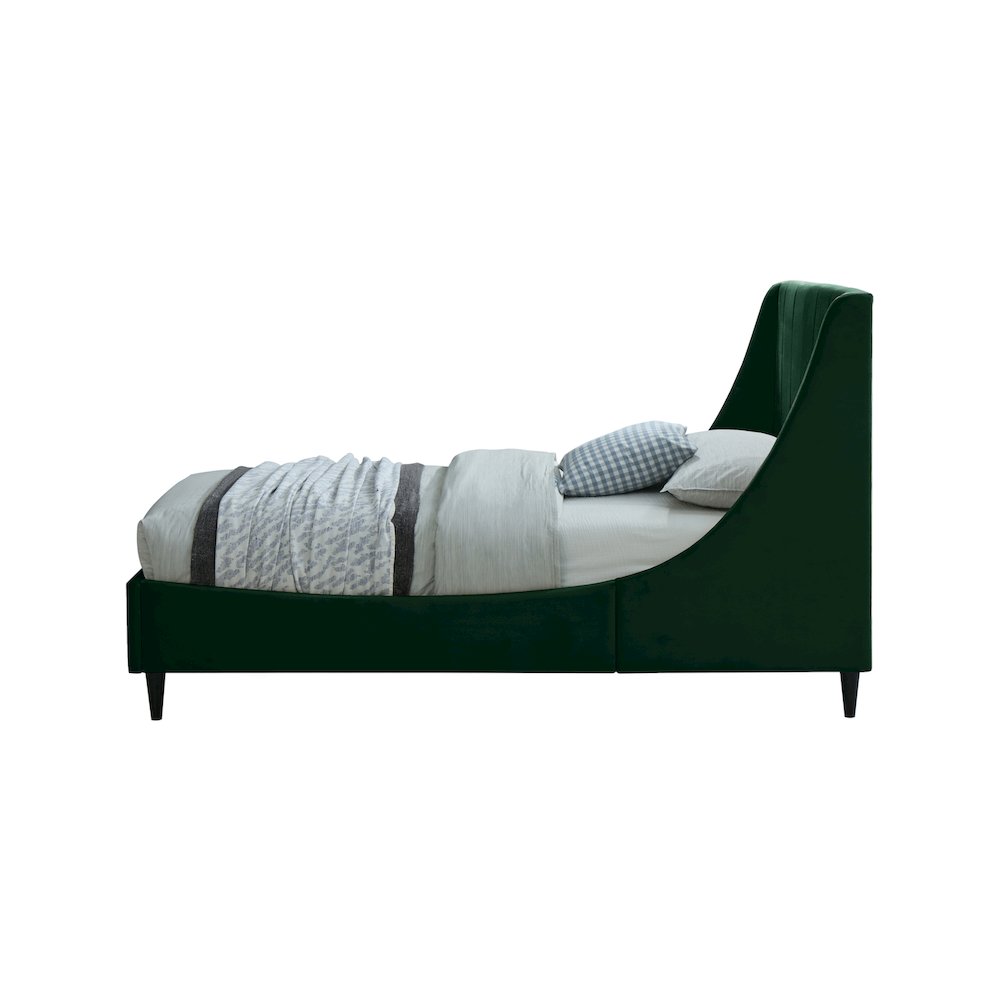 Eva Green Velvet Twin Bed