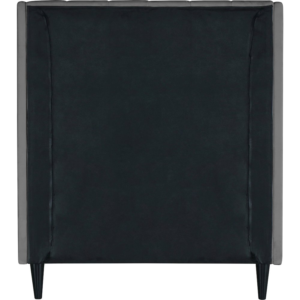 Eva Grey Velvet Twin Bed