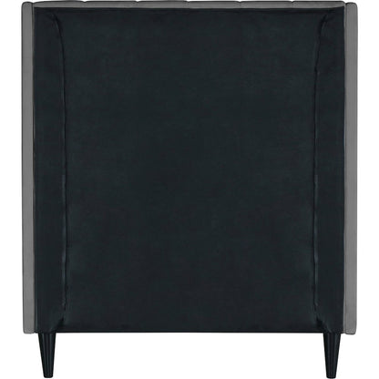 Eva Grey Velvet Twin Bed
