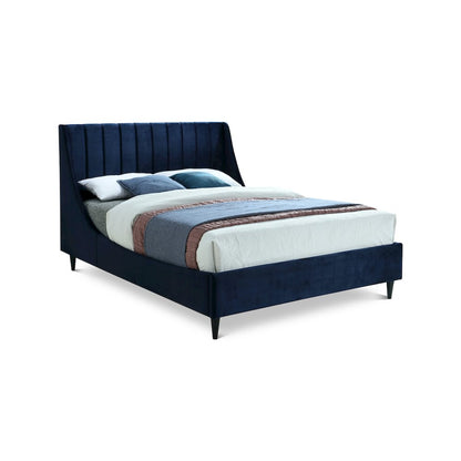 Eva Navy Velvet Queen Bed