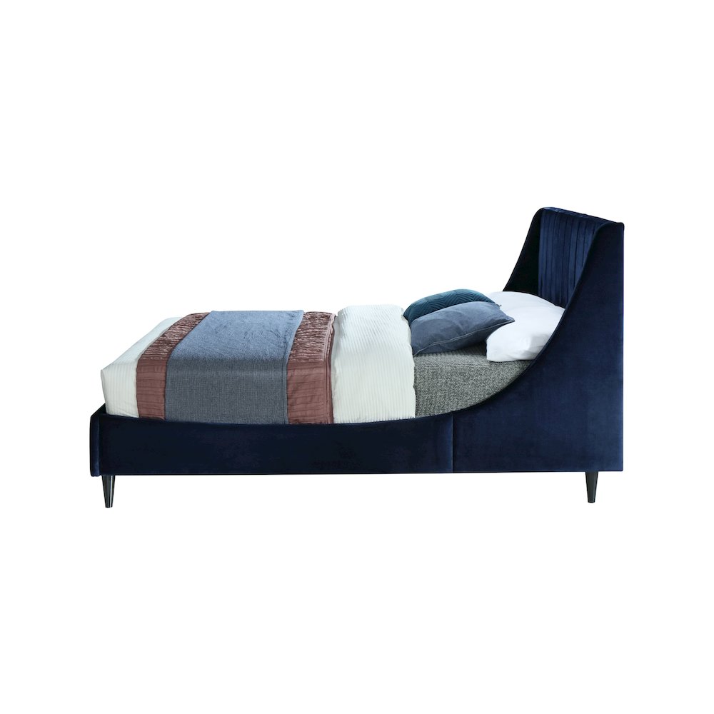 Eva Navy Velvet Queen Bed