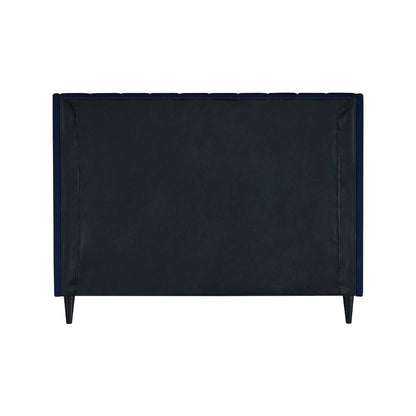 Eva Navy Velvet Queen Bed