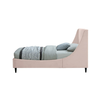 Eva Pink Velvet Twin Bed