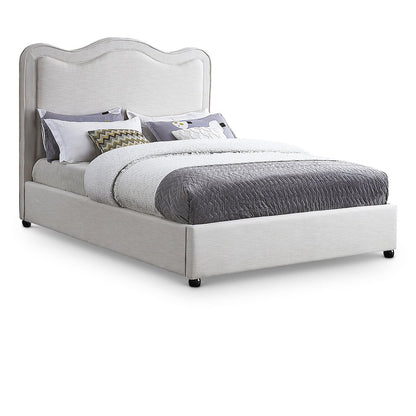 Felix Cream Linen Textured Fabric King Bed