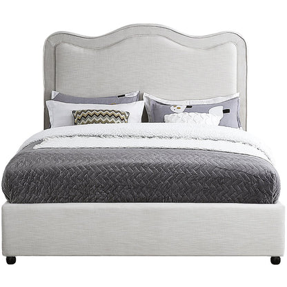 Felix Cream Linen Textured Fabric King Bed