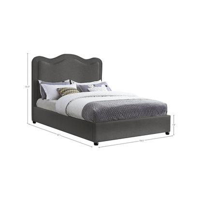 Felix Grey Linen Textured Fabric Full Bed