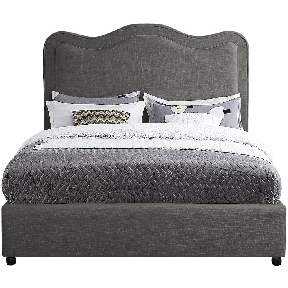 Felix Grey Linen Textured Fabric Full Bed