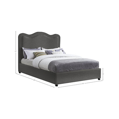 Felix Grey Linen Textured Fabric King Bed