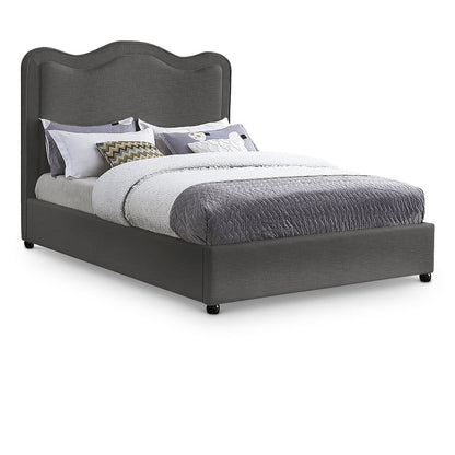 Felix Grey Linen Textured Fabric King Bed