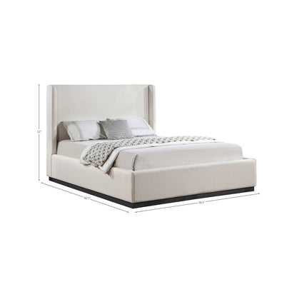 Flynn Beige Linen Textured Fabric Full Bed