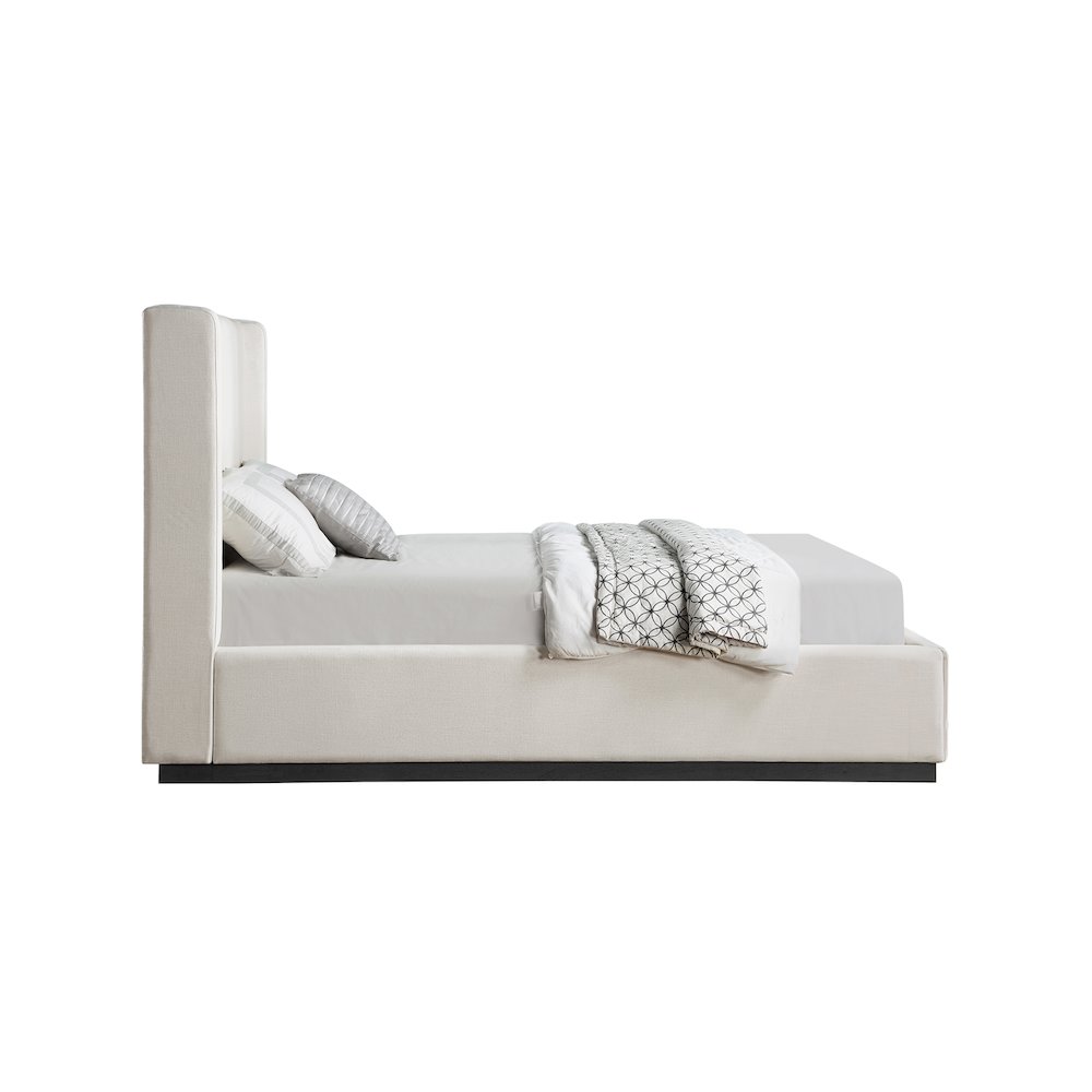 Flynn Beige Linen Textured Fabric Full Bed