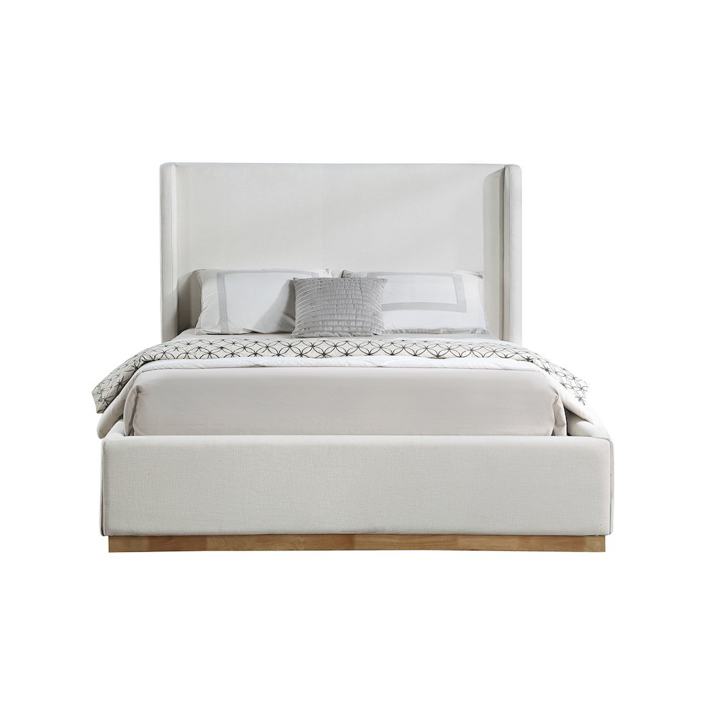 Flynn Cream Linen Textured Fabric Full Bed