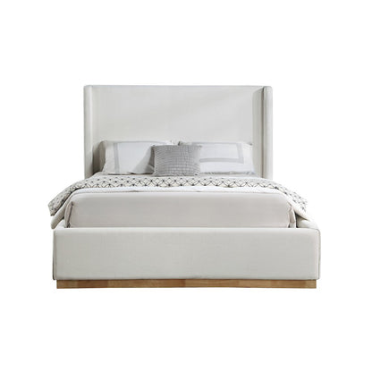 Flynn Cream Linen Textured Fabric Full Bed