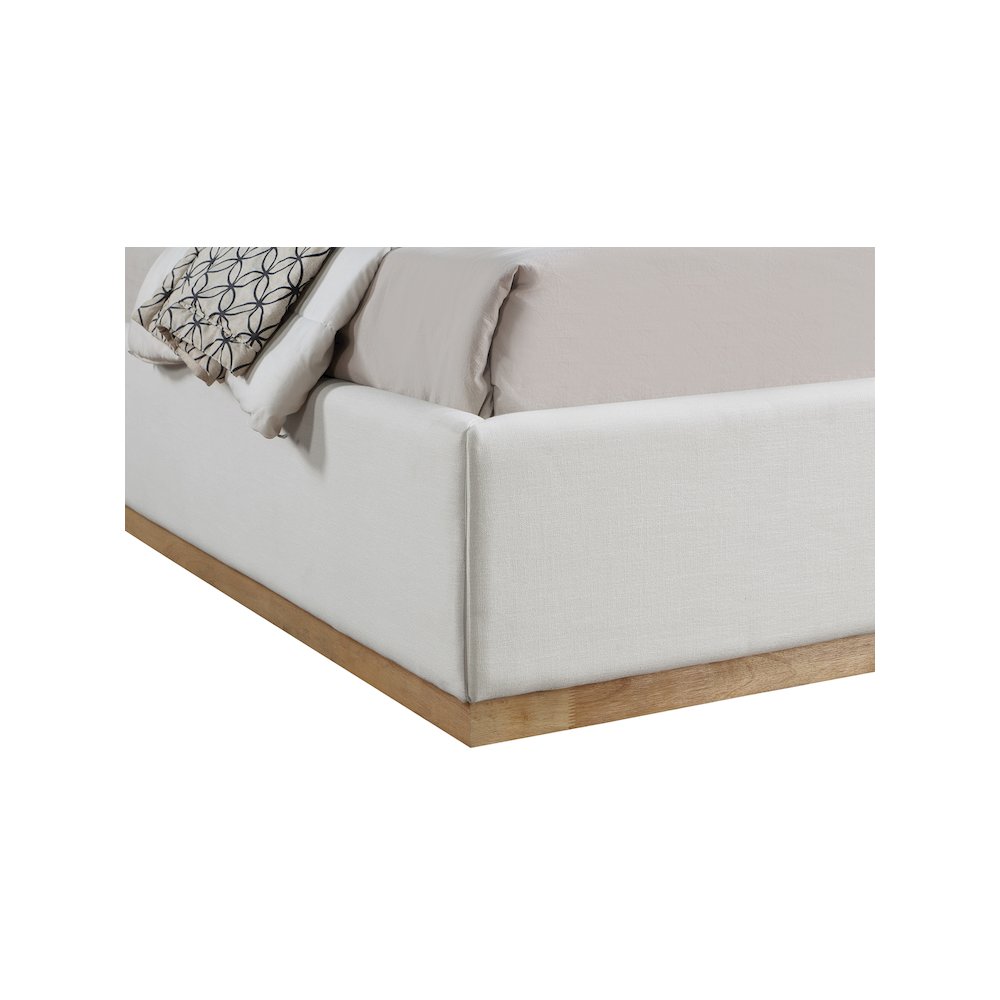 Flynn Cream Linen Textured Fabric Full Bed