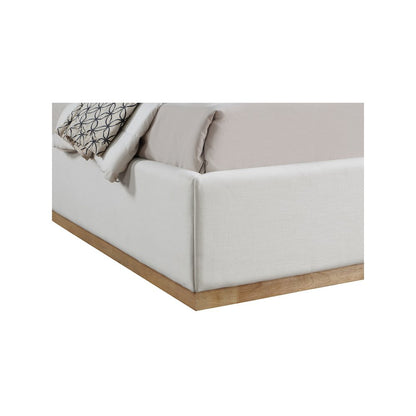 Flynn Cream Linen Textured Fabric Full Bed