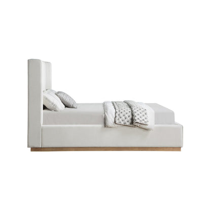 Flynn Cream Linen Textured Fabric King Bed