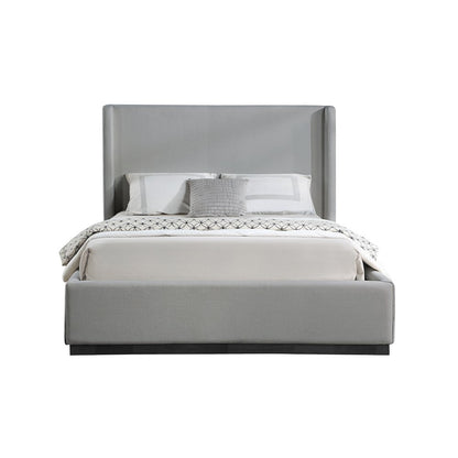 Flynn Grey Linen Textured Fabric Full Bed