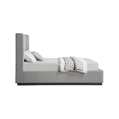 Flynn Grey Linen Textured Fabric Full Bed