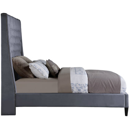 Fritz Grey Velvet King Bed