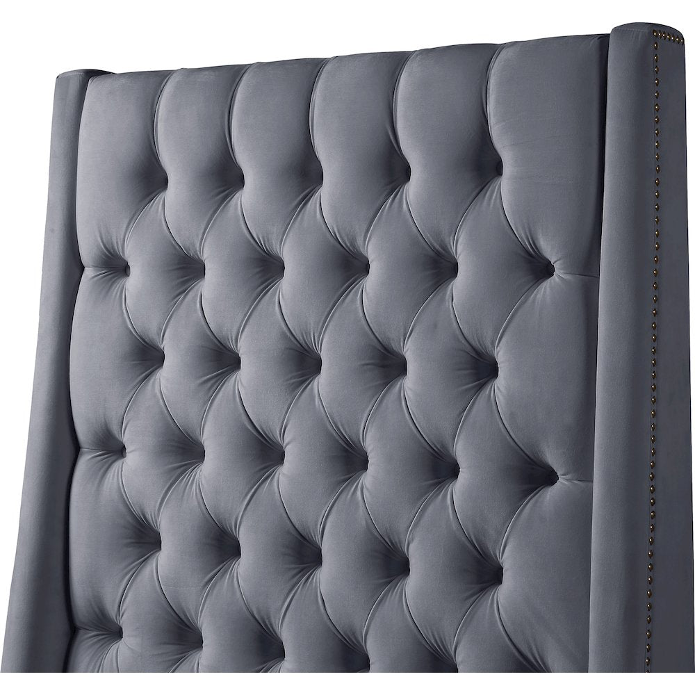 Fritz Grey Velvet King Bed