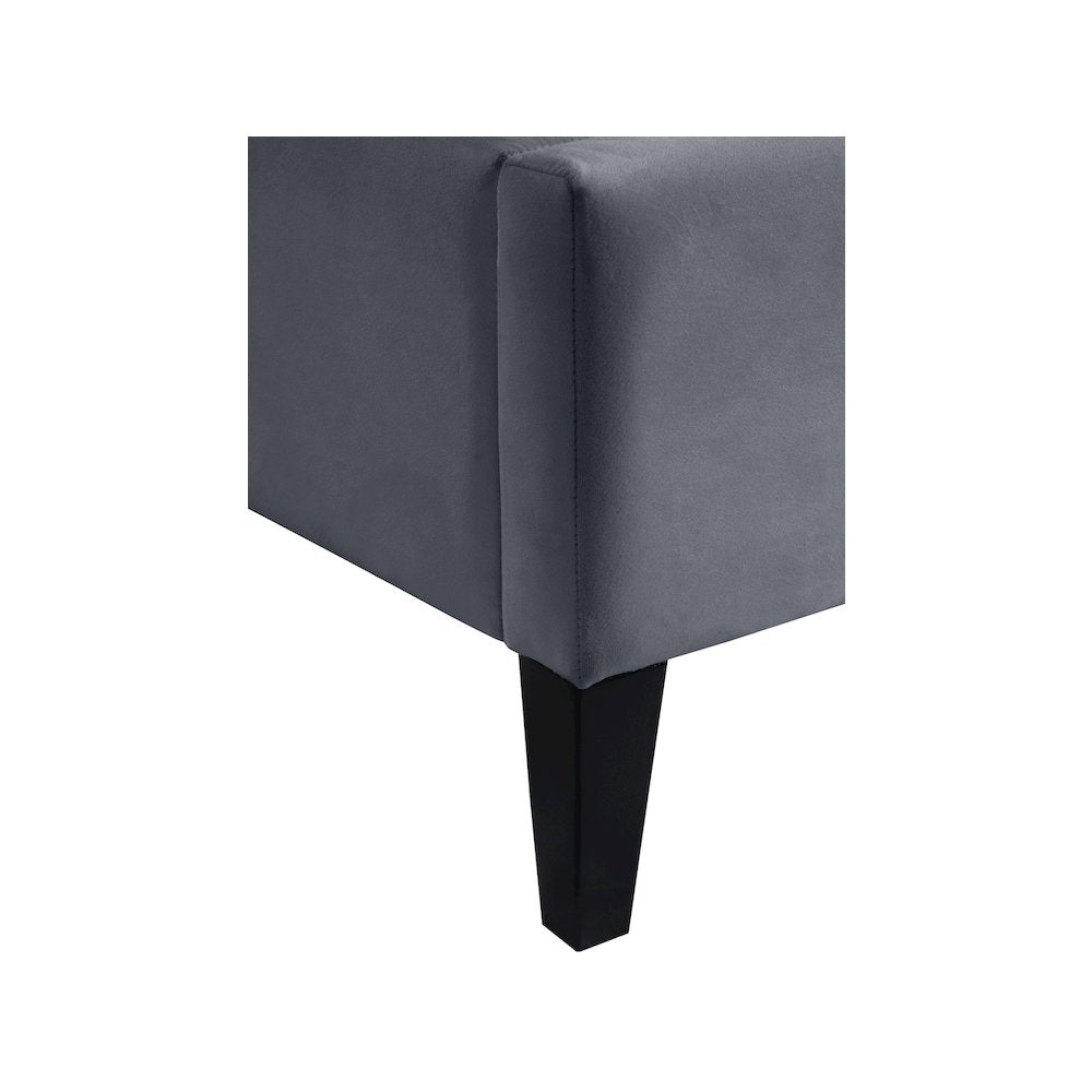 Fritz Grey Velvet King Bed