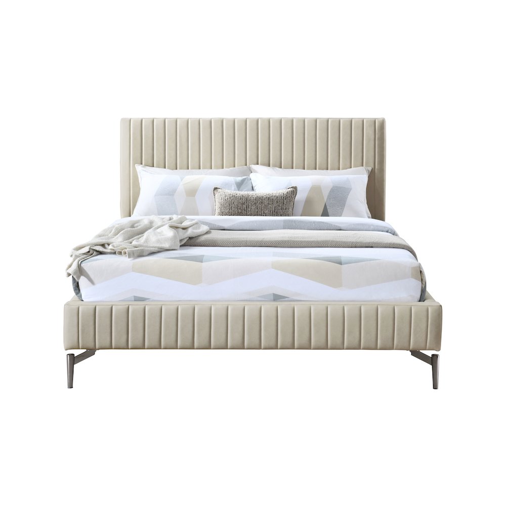 Gallo Beige Vegan Leather Full Bed