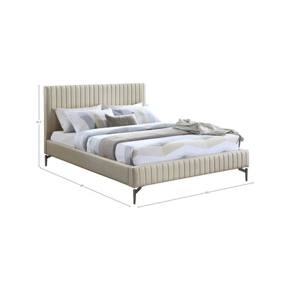 Gallo Beige Vegan Leather Queen Bed