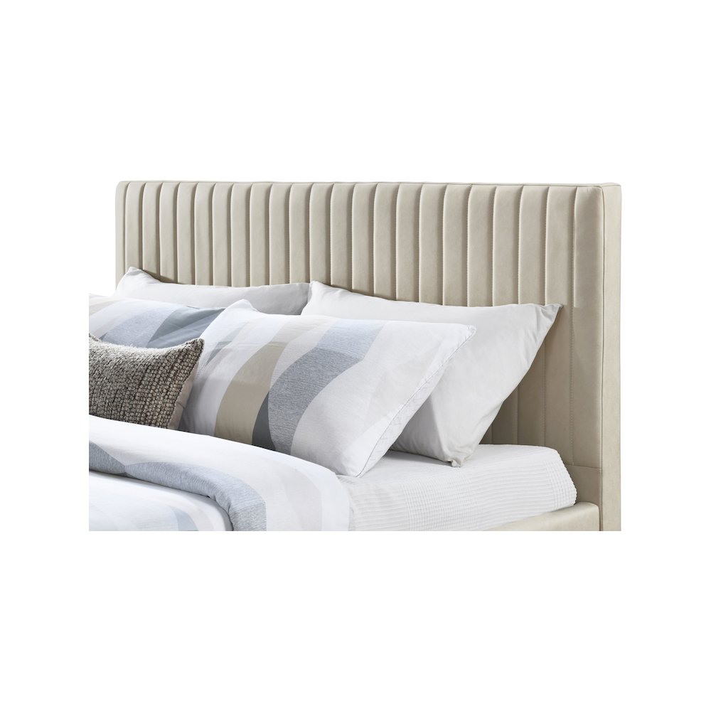 Gallo Beige Vegan Leather Queen Bed