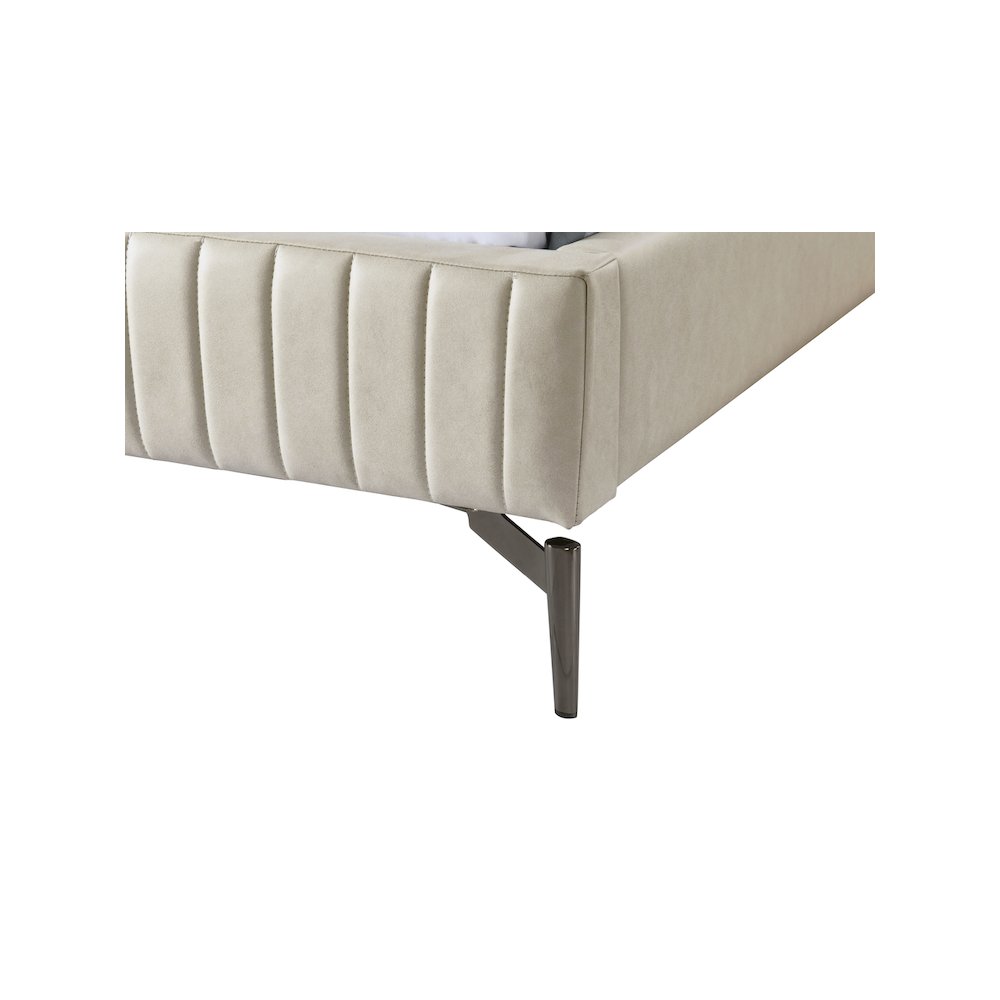Gallo Beige Vegan Leather Queen Bed