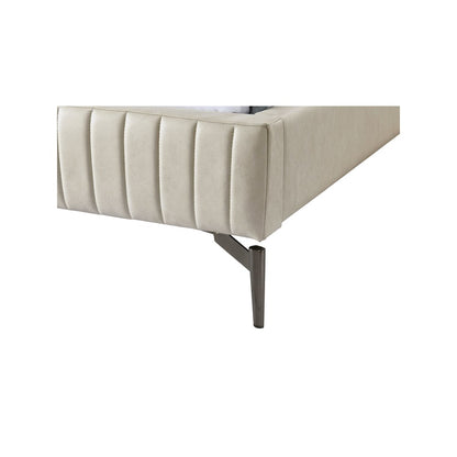 Gallo Beige Vegan Leather Twin Bed